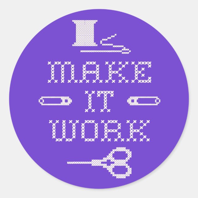 Choose Your Background Colour Fashion Classic Round Sticker (Front)