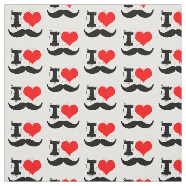 Choose your background colour moustache Fabric (Swatch)