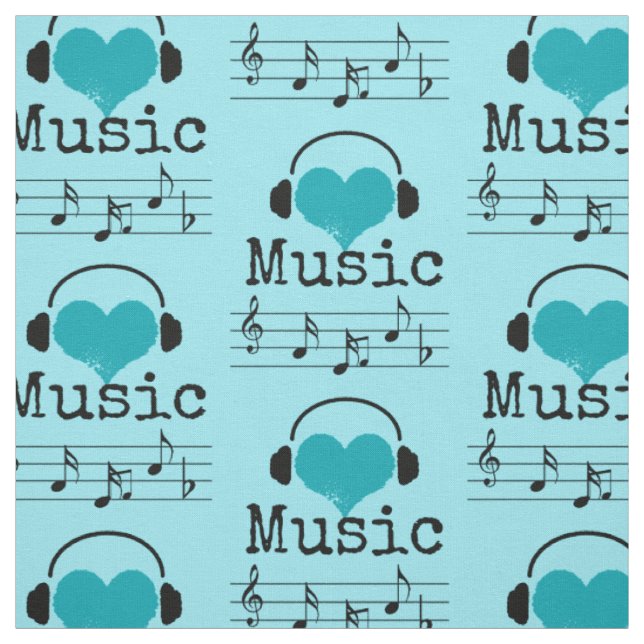 Choose your background colour music lover Fabric (Swatch)