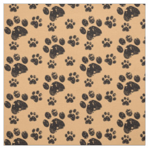 Choose your background colour Paw print fabric