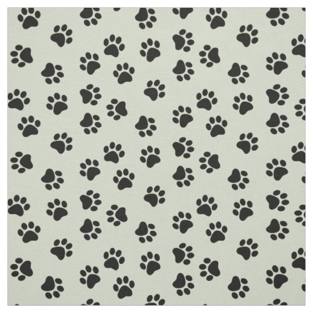 Choose your background colour Paw print fabric (Swatch)