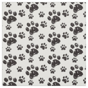 Choose your background colour Paw print fabric