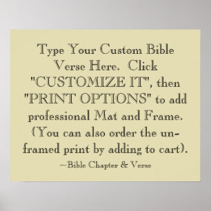 Choose Your Bible Verse Art Print, Optional Framed Poster