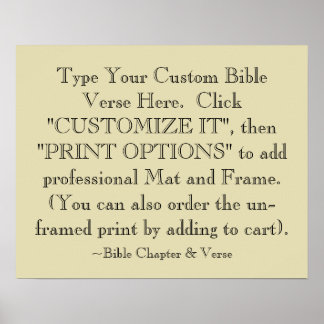 Choose Your Bible Verse Art Print, Optional Framed Poster