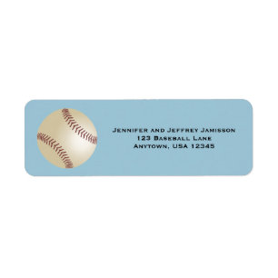 CHOOSE YOUR COLOR Baseball Return Address Labels