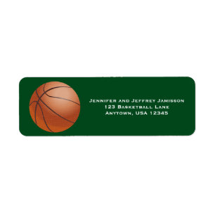 CHOOSE YOUR COLOR Basketball, Green Return Address