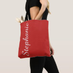 CHOOSE YOUR COLOR Custom Tote with Name Bag<br><div class="desc">This trendy,  bold red and white personalised tote bag features your choice of colour background and name in jumbo modern typography.  Name is only on one side in case privacy is desired.  An elegant gift for members of your bridal party.  All Rights Reserved © 2019 Alan & Marcia Socolik.</div>