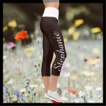 CHOOSE YOUR COLOR custom yoga capri leggings<br><div class="desc">CHOOSE YOUR COLOR custom yoga capri leggings! Printed edge to edge, with your name in large white script up one leg! Sample is dark brown with white waistband, but you can easily customise to colour of your choice. Also easy to change or delete example text. "create your own". All Rights...</div>
