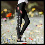 CHOOSE YOUR COLOR Football Team Leggings with Name<br><div class="desc">CHOOSE YOUR COLOR custom Football Team leggings with Player's Name (or Cheerleader's name)! Right leg has two footballs, two lines of personalised vertical text from hip to ankle for team name, and one line of text at ankle for player's name. Left leg has seven footballs in a row from hip...</div>