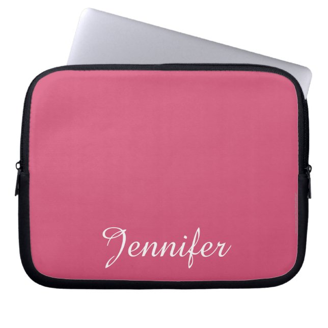 CHOOSE YOUR COLOR Laptop Computer Sleeve Pink (Front)