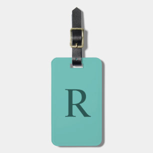 CHOOSE YOUR COLOR Light And Dark Teal Monogram Bag Luggage Tag