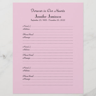 CHOOSE YOUR COLOR, Memorial Book Filler Page