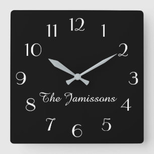 CHOOSE YOUR COLOR, Minimalist Personalised Square Wall Clock