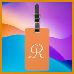 CHOOSE YOUR COLOR Monogram Bag Luggage Tag<br><div class="desc">CHOOSE YOUR COLOR Monogram Luggage Tag -  You be the designer!!! This modern Luggage Tag is your colour with white text. Default is orange. Simple,  elegant,  and chic! Easy to personalise,  or delete example text. All Rights Reserved © 2019 Alan & Marcia Socolik.</div>