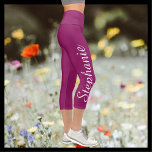 CHOOSE YOUR COLOR or Berry yoga capri leggings<br><div class="desc">CHOOSE YOUR COLOR custom yoga capri leggings! Printed edge to edge, with your name in large white script up one leg! Sample is rich berry, but you can easily customize to color of your choice. Also easy to change or delete example text. All Rights Reserved © 2020 Alan & Marcia...</div>