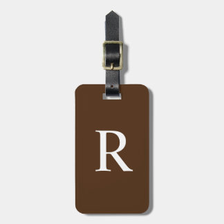 CHOOSE YOUR COLOR or Dark Brown Monogram Bag Luggage Tag