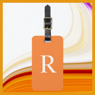 CHOOSE YOUR COLOR or Orange Monogram Bag Luggage Tag