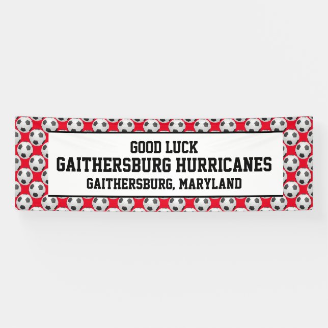 CHOOSE YOUR COLOR or red Soccer Team Banner (Horizontal)