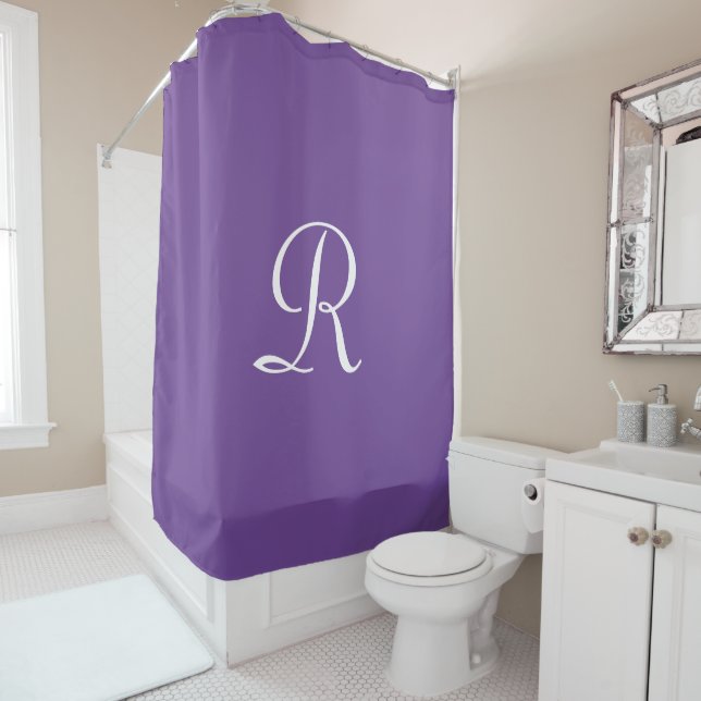 CHOOSE YOUR COLOR Shower Curtain with Monogram (In Situ)
