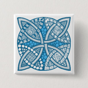 Choose Your Colour Celtic Knot Decorative Pattern 15 Cm Square Badge