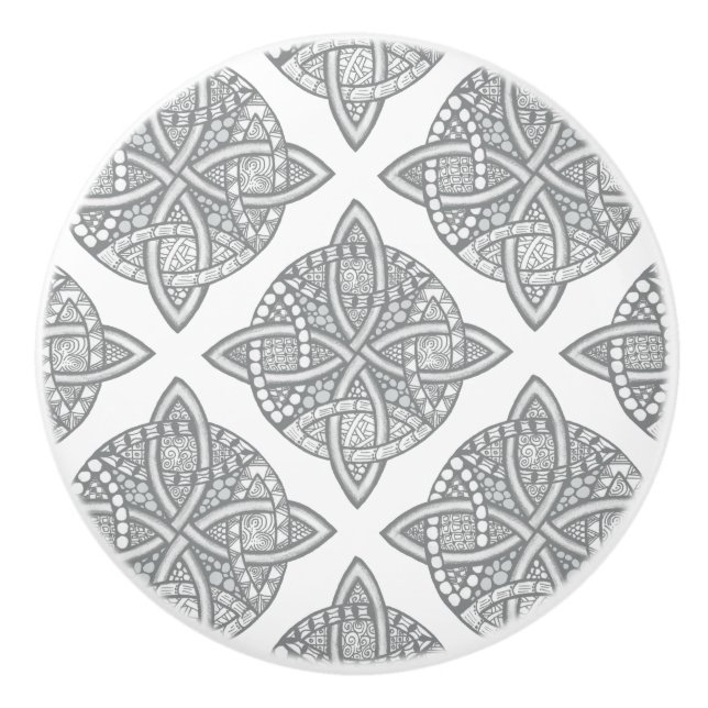 Choose Your Colour Celtic Knot Decorative Pattern Ceramic Knob (Front)