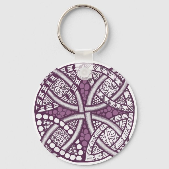 Choose Your Colour Celtic Knot Decorative Pattern Key Ring (Front)