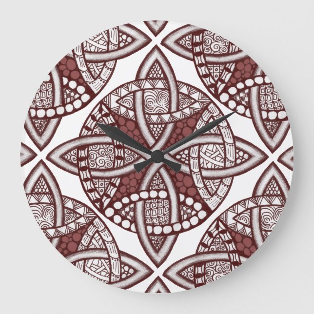 Choose Your Colour Celtic Knot Decorative Pattern  Large Clock (Front)