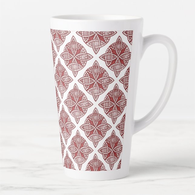 Choose Your Colour Celtic Knot Decorative Pattern  Latte Mug (Right)