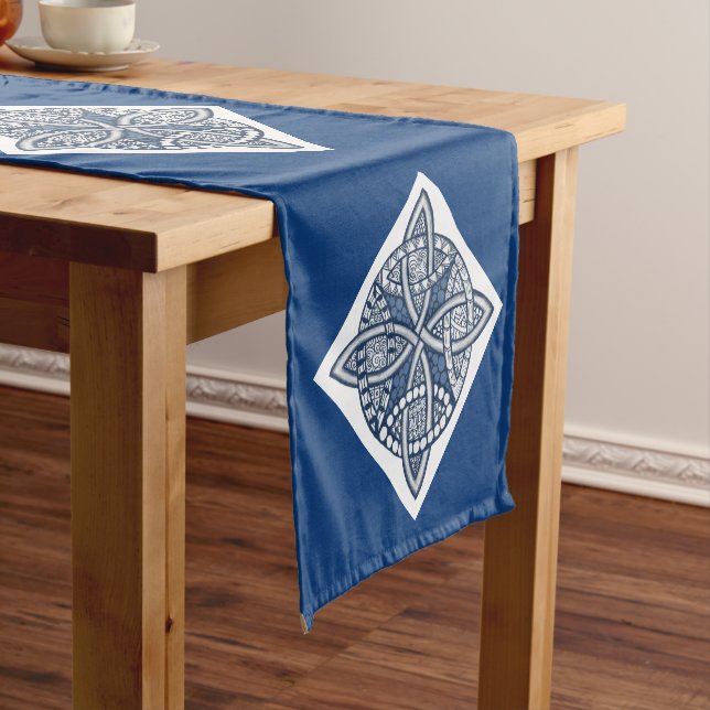 Choose Your Colour Celtic Knot Decorative Pattern  Short Table Runner (In Situ)