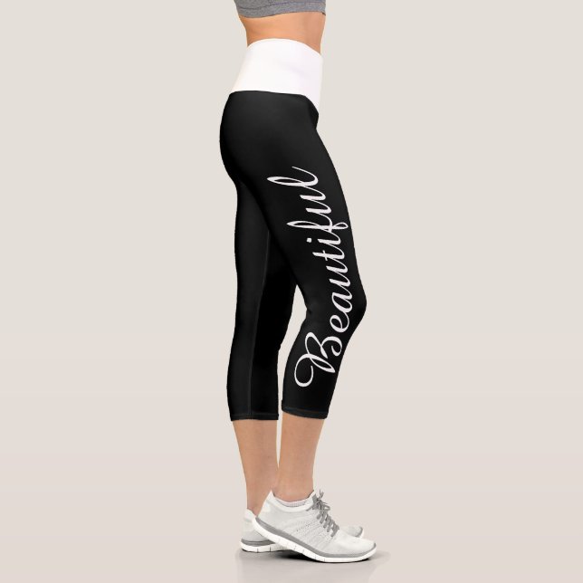 Choose your colour custom yoga name beautiful capri leggings (Right)