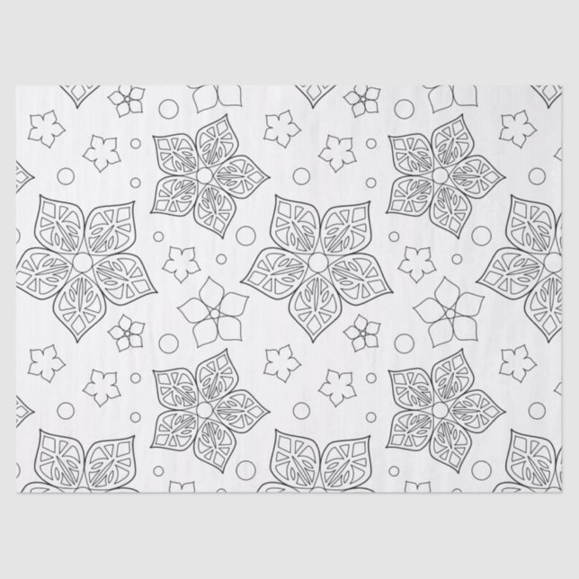 Choose your colour Floral pattern Tissue Paper (Front)