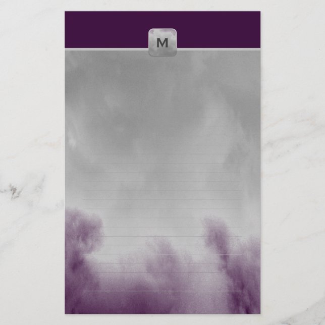 Choose Your Colour Monogram Fine Lined Stationery (Front)