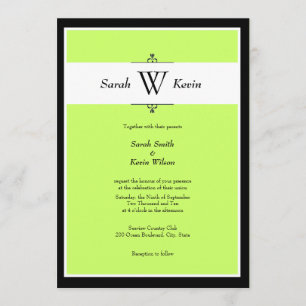 Choose Your Colour Monogram Wedding Invitations