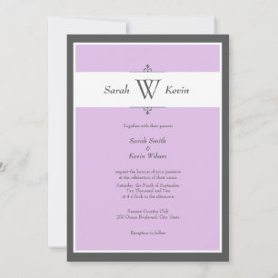 Choose Your Colour Monogram Wedding Invitations