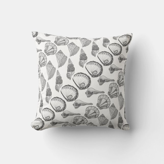 Choose Your Colour Seashell Art Cushion (Front)