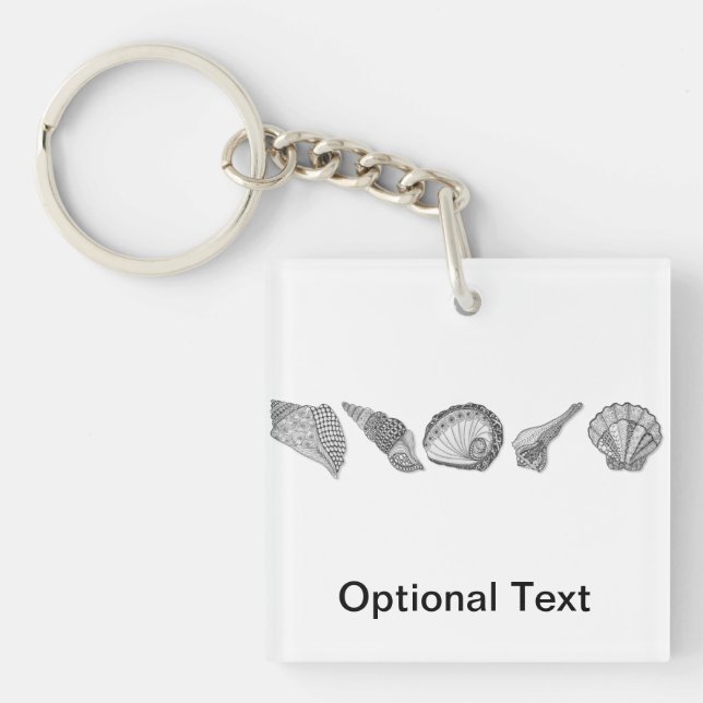 Choose Your Colour Seashell Art Key Ring (Front)