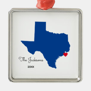 Choose Your Colour Texas Map Shape Metal Tree Decoration