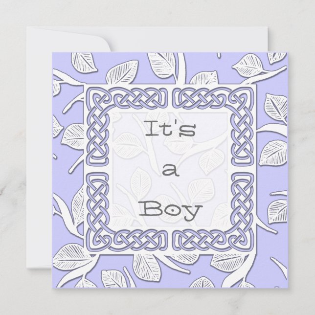 Choose Your Colour Woven Border Baby Announcement (Front)