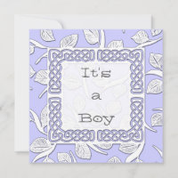 Choose Your Colour Woven Border Baby Announcement