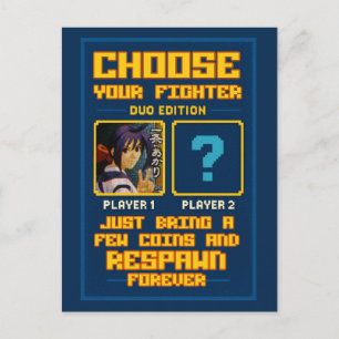 „Choose Your Fighter – Duo Edition“ – Retro Postcard