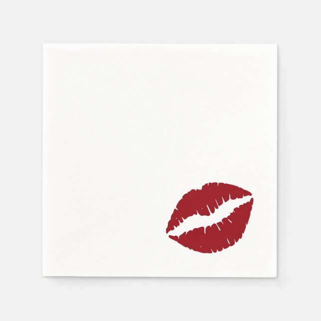Choose Your Lipstick Colour Kiss Print Napkin (Front)