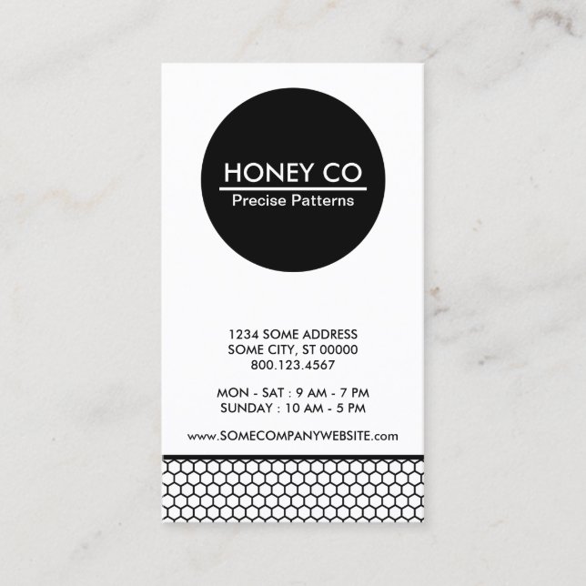choose your own colour honeycomb hexa company business card (Front)
