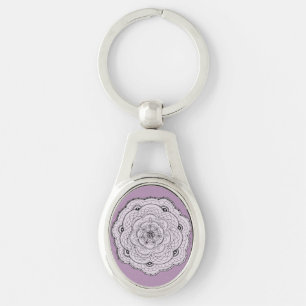 Choose Your Own Colour Lacy Crochet Doily Flower Key Ring