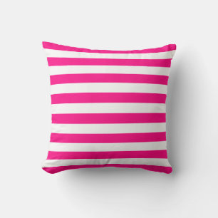 Choose Your Own Colour Wide Stripes in Hot Pink Cushion