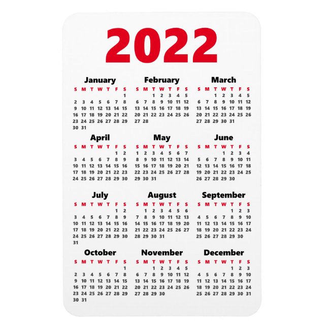 Choose your own colours | 2022 Calendar Magnet (Vertical)