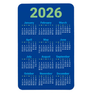 Choose your own colours 2026 Calendar Magnet