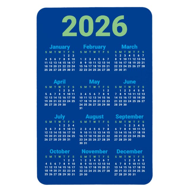 Choose your own colours | 2026 Calendar Magnet (Vertical)