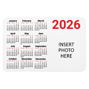 Choose Your Own Colours 2026 Photo Calendar Magnet