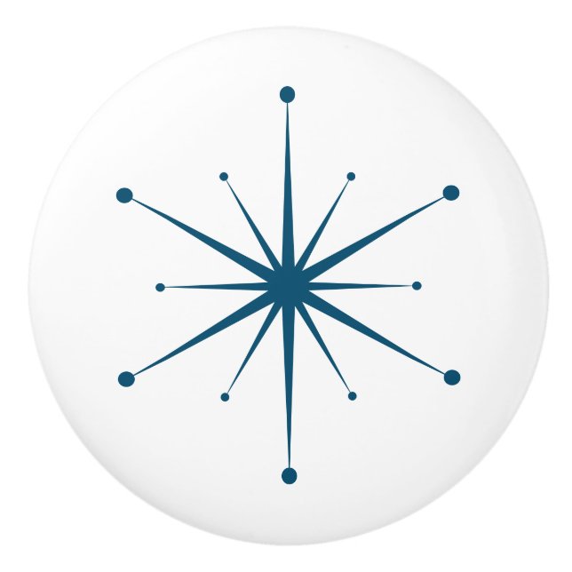 Choose Your Own Colours Retro Atomic Starburst Ceramic Knob (Front)