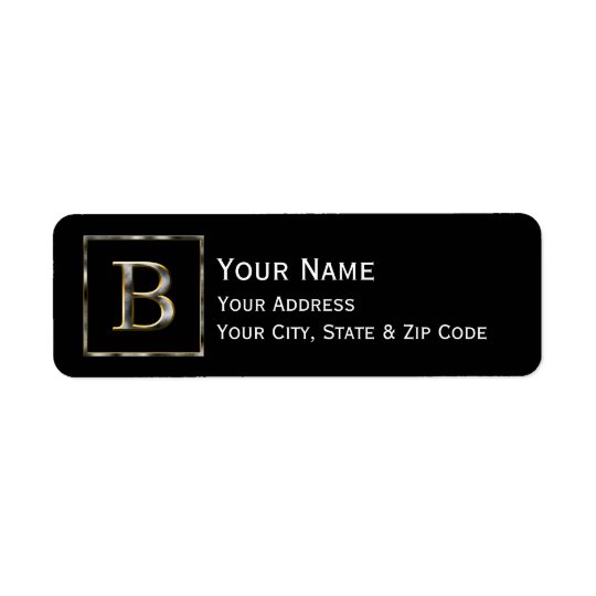 Choose Your Own Diamond Cut Metal Initial Return A Return Address Label